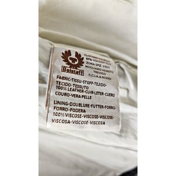 Belstaff Leather Jacket Men LG RARE Italy Racer Biker Motorcycle Pilot Top Gun - Picture 4 of 16